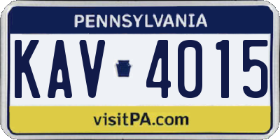 PA license plate KAV4015