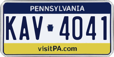 PA license plate KAV4041