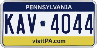 PA license plate KAV4044