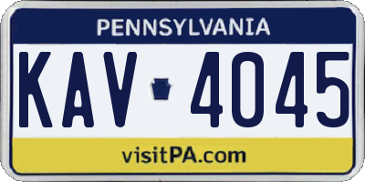 PA license plate KAV4045
