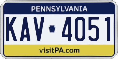 PA license plate KAV4051