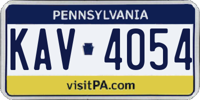 PA license plate KAV4054