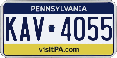 PA license plate KAV4055