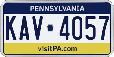 PA license plate KAV4057