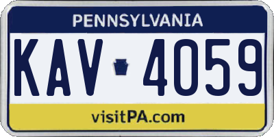 PA license plate KAV4059
