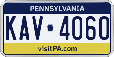PA license plate KAV4060