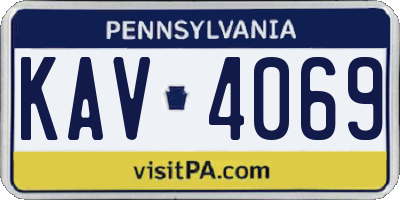 PA license plate KAV4069