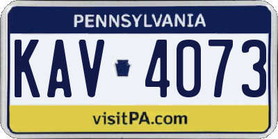 PA license plate KAV4073