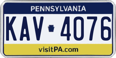 PA license plate KAV4076