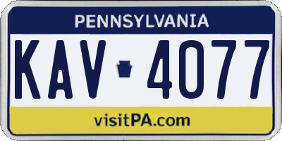 PA license plate KAV4077