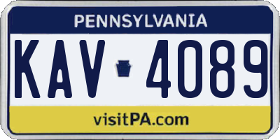 PA license plate KAV4089
