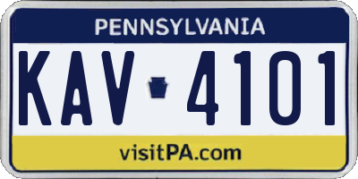 PA license plate KAV4101