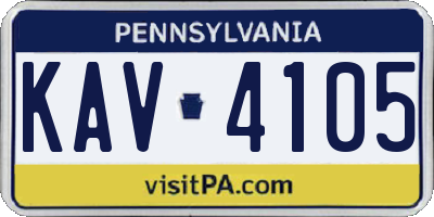 PA license plate KAV4105