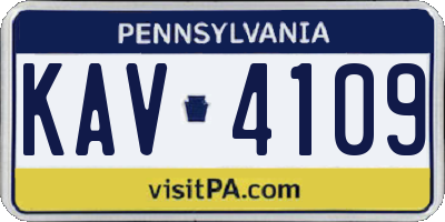 PA license plate KAV4109