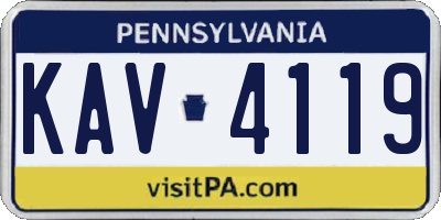 PA license plate KAV4119