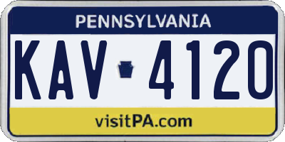 PA license plate KAV4120