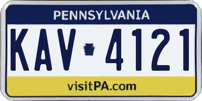 PA license plate KAV4121