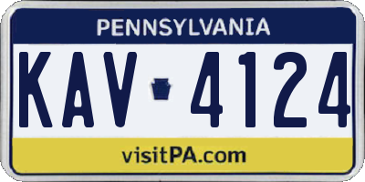 PA license plate KAV4124