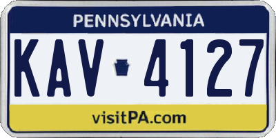 PA license plate KAV4127