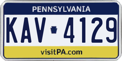 PA license plate KAV4129