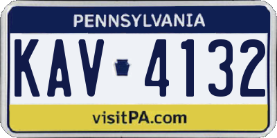 PA license plate KAV4132