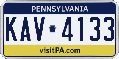 PA license plate KAV4133