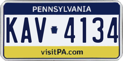 PA license plate KAV4134