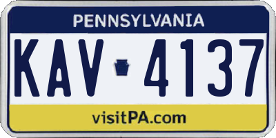 PA license plate KAV4137