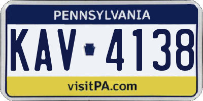 PA license plate KAV4138