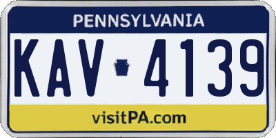 PA license plate KAV4139