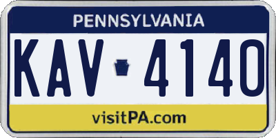 PA license plate KAV4140