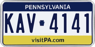 PA license plate KAV4141