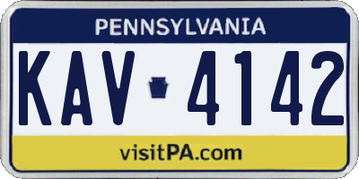 PA license plate KAV4142
