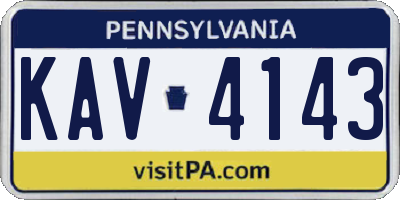 PA license plate KAV4143