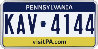 PA license plate KAV4144