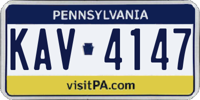 PA license plate KAV4147