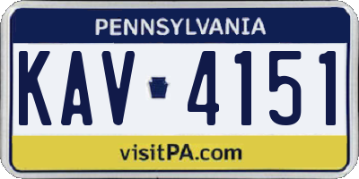 PA license plate KAV4151