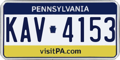 PA license plate KAV4153