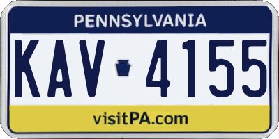 PA license plate KAV4155