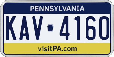 PA license plate KAV4160