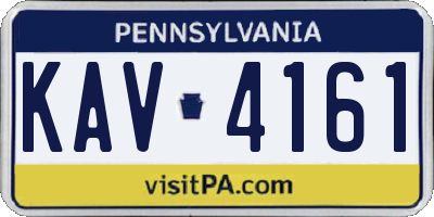 PA license plate KAV4161