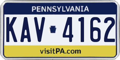 PA license plate KAV4162