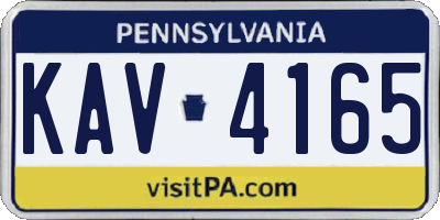 PA license plate KAV4165