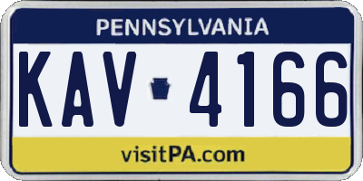 PA license plate KAV4166