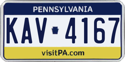 PA license plate KAV4167