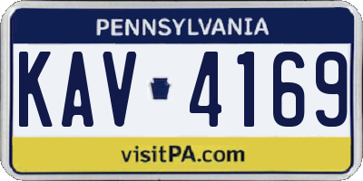 PA license plate KAV4169