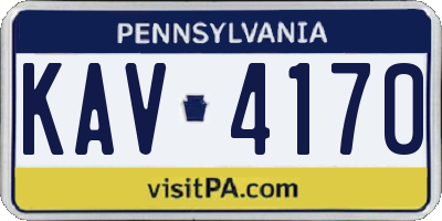 PA license plate KAV4170