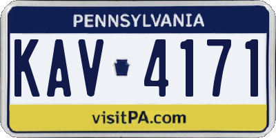 PA license plate KAV4171