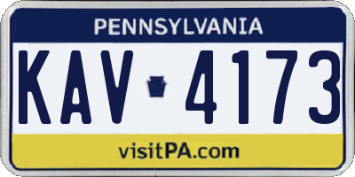 PA license plate KAV4173