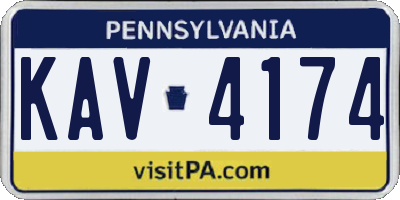 PA license plate KAV4174